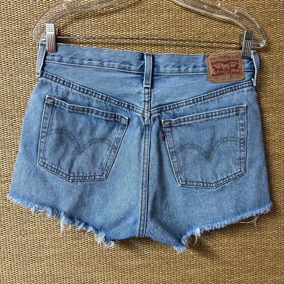 Levi's 501 Jean Shorts Womens 29 Blue - Picture 2 of 12